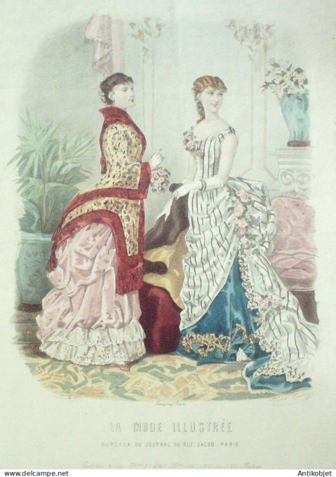 Gravure Mode illustree 1882 # 52 (Old Fashion plate)