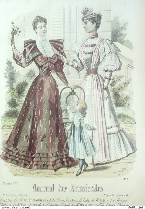 Gravure Mode J.Demoiselles 1893 # 4948 (Old Fashion plate)