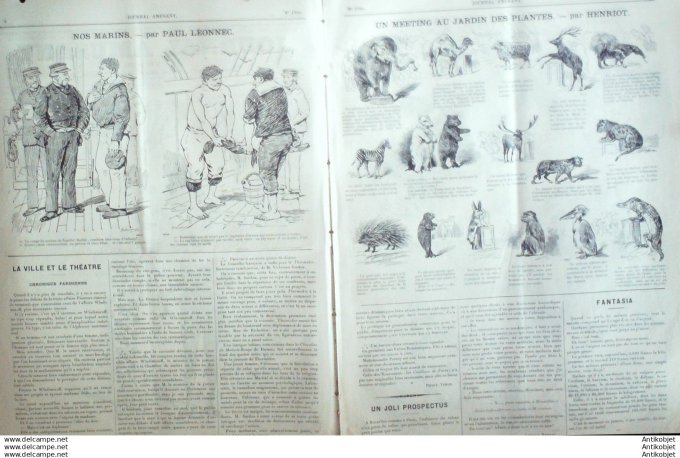 Le Journal Amusant 1891 # 1796 En Carnaval par Stop  En deplacement chez sa Majeste calorique par Ma