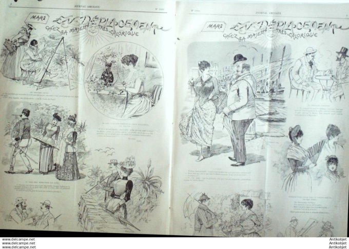 Le Journal Amusant 1891 # 1796 En Carnaval par Stop  En deplacement chez sa Majeste calorique par Ma