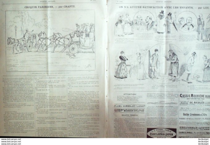 Le Journal Amusant 1891 # 1796 En Carnaval par Stop  En deplacement chez sa Majeste calorique par Ma