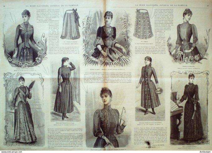 La Mode illustrée journal 1910 n° 41 Toilettes Costumes Passementerie