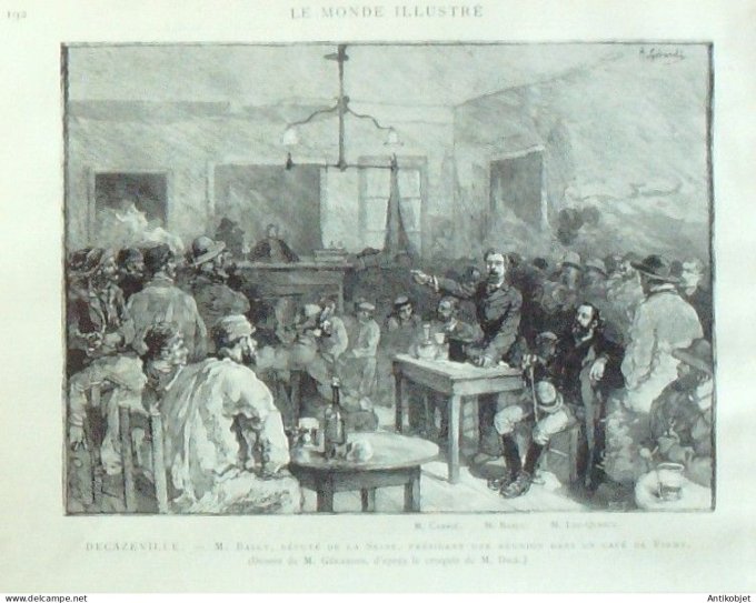 Le Monde illustré 1886 n°1512 Decazeville (12) Firmy Algérie Sybouse Monaco Catastrophe ferroviaire