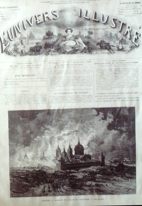 L'Univers illustré 1872 # 915 Saverne Schlittenbach Zambie Zambeze  Dijon (21) Pays-Bas La Haye  