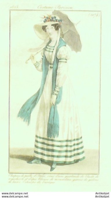 Costume Parisien 1823 # 2174 Blouse de mousseline