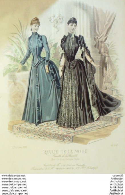 Gravure Mode La Gazette 1888 # 883 (Old Fashion plate)