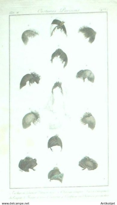 Costume Parisien 1803 an 11 # 475 (eau forte) Postiches