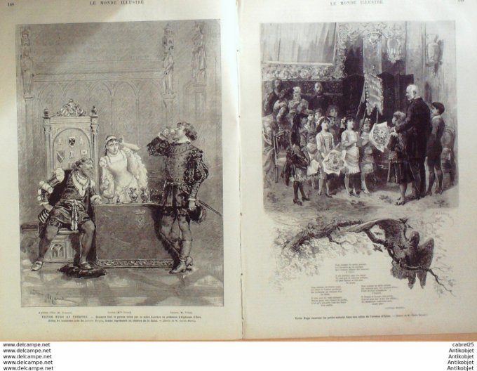Le Monde illustré 1881 n°1249 Victor Hugo Besancon (25) Marseille (13) Guernesey Hauteville House
