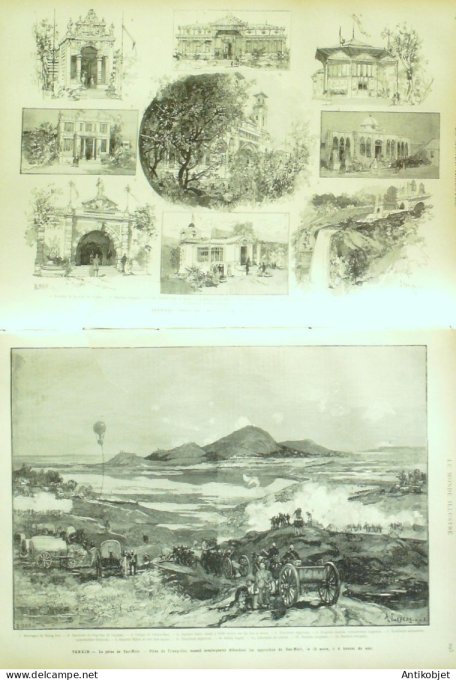 Le Monde illustré 1884 n°1415 Tonkin Bac-Ninh Trung-Son Nancy (54) Beni-Mered