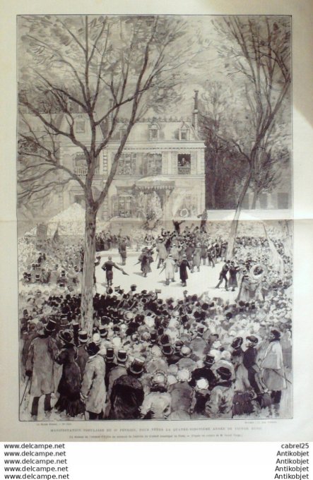 Le Monde illustré 1881 n°1249 Victor Hugo Besancon (25) Marseille (13) Guernesey Hauteville House
