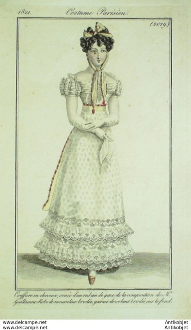 Costume Parisien 1821 # 2019 Robe mousseline brodée