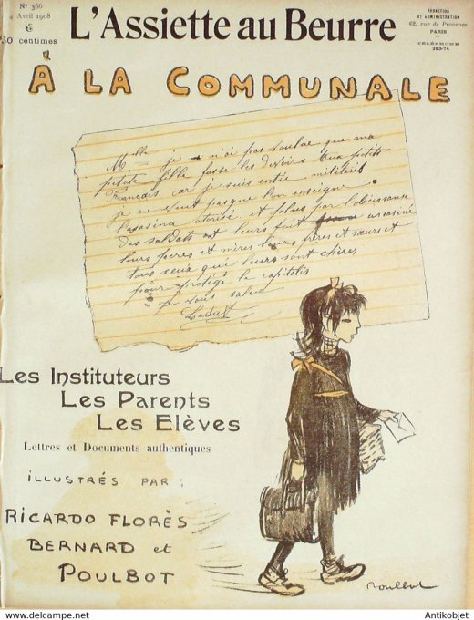 L'Assiette au beurre 1908 n°366 A la Communale Poulbot Florès Ricardo