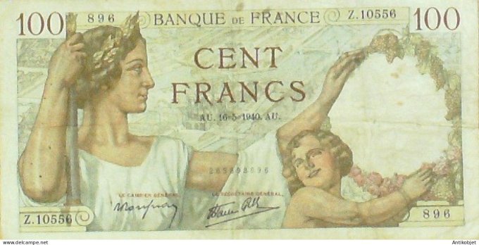 Billet de Banque de France 100 Fr Sully 16-05-1940 P.094