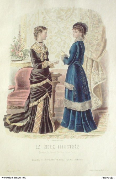 Gravure Mode illustree 1879 # 45 (Old Fashion plate)