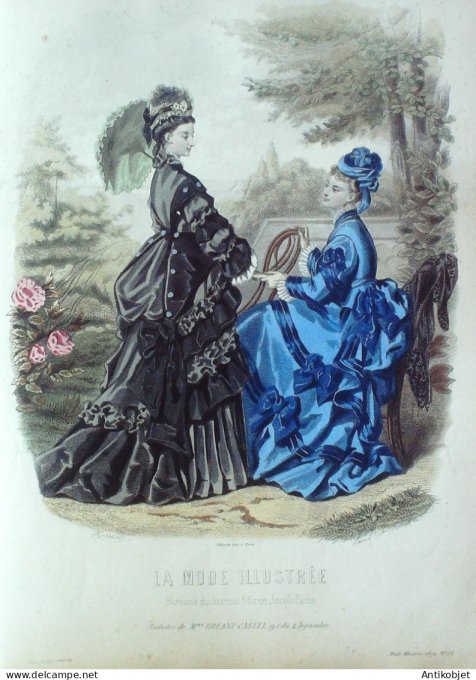 Gravure Mode illustree 1874 # 17 (Old Fashion plate)
