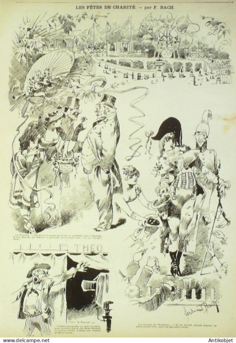 La Caricature 1881 #  79 Chat réglementaire Draner Fêtes de charité Bach Loys