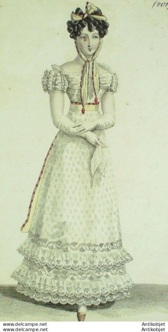 Costume Parisien 1821 # 2019 Robe mousseline brodée