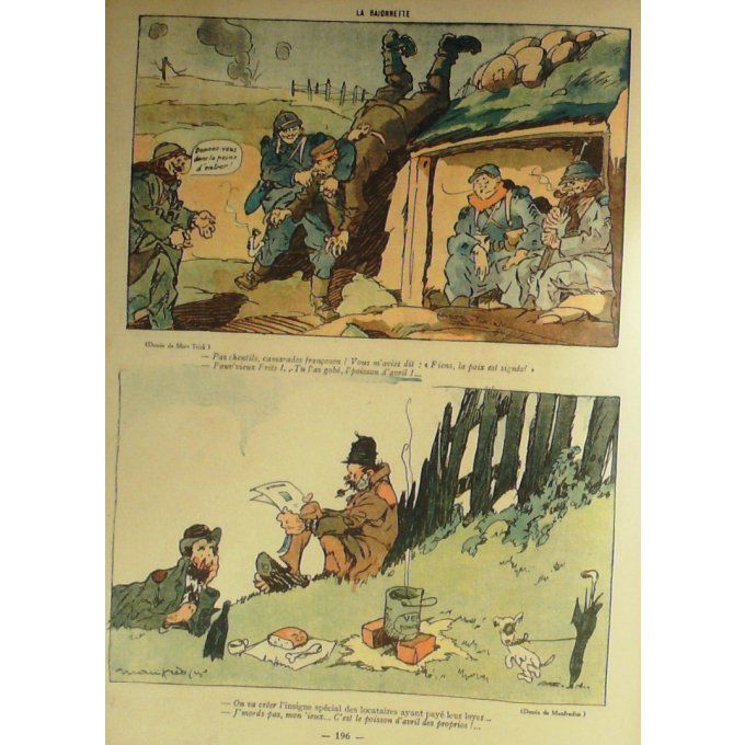La Baionnette 1917 n°091 (Poissons d'avril) BARBIER MANFREDINI ORDNER FABIANO