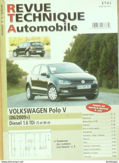 Revue Tech. Automobile 2011 n°B746 Volkswagen Polo V
