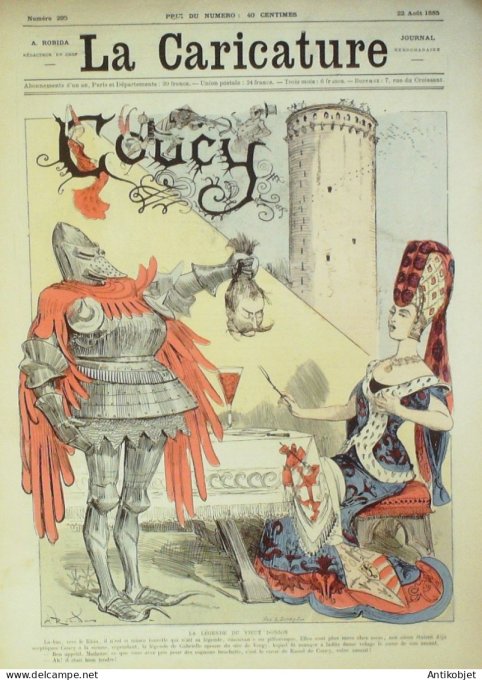 La Caricature 1885 #295 Château de Coucy Robida Berret vengeance faria