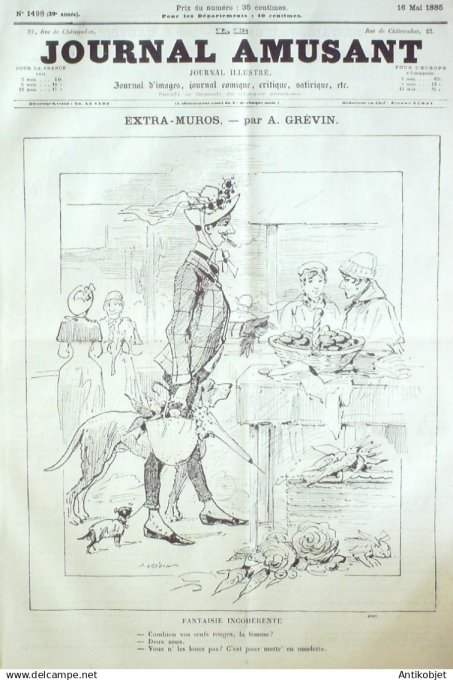 Le Journal Amusant 1885 # 1498 Opera Une nuit de Cleopatre par Mars