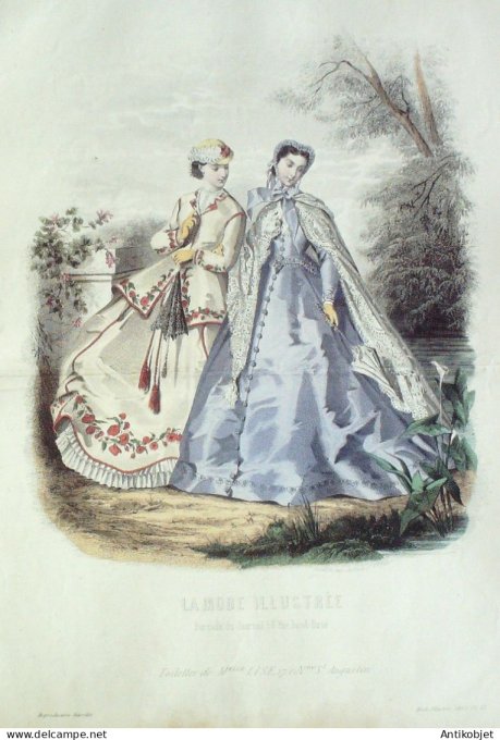 Gravure Mode illustree 1865 # 22 (Old Fashion plate)