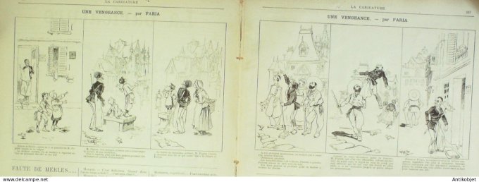 La Caricature 1885 #295 Château de Coucy Robida Berret vengeance faria