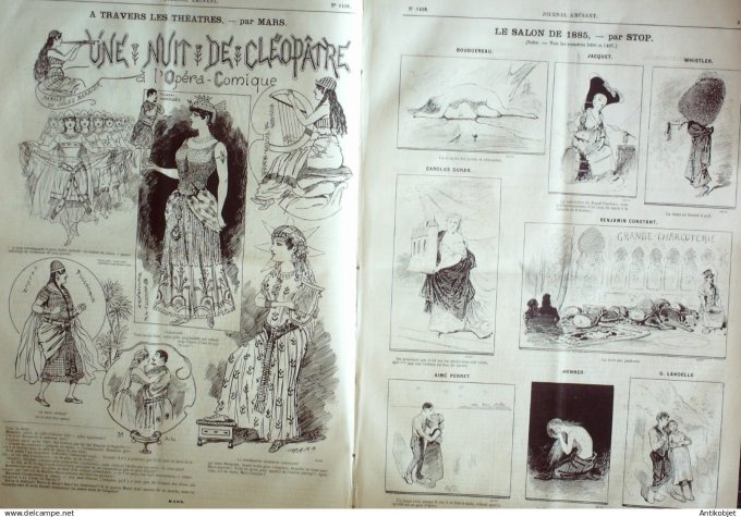 Le Journal Amusant 1885 # 1498 Opera Une nuit de Cleopatre par Mars