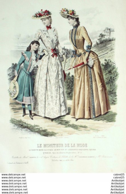 Gravure Mode Le Moniteur 1889 # 31 (Old Fashion plate)