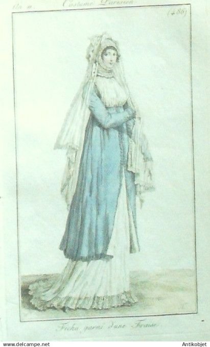 Costume Parisien 1803 an 11 # 486 (eau forte) Fichu garni d'une fraise