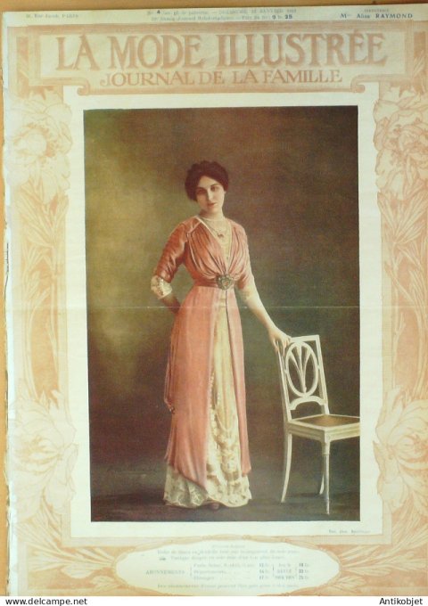 La Mode illustrée journal 1911 n° 04 Toilettes Costumes Passementerie