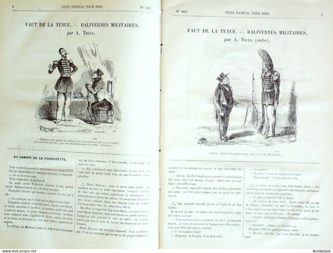 Petit journal pour Rire 1864 # 562 Faut de la tenue militaires Teulb