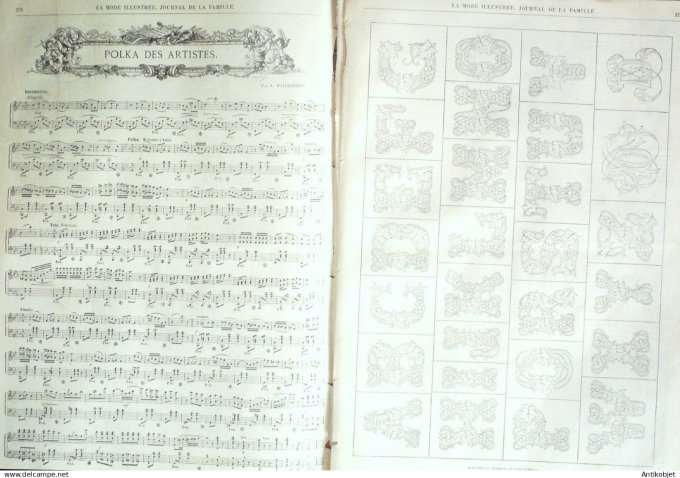 La Mode illustrée journal + gravure associée 1868 # 47