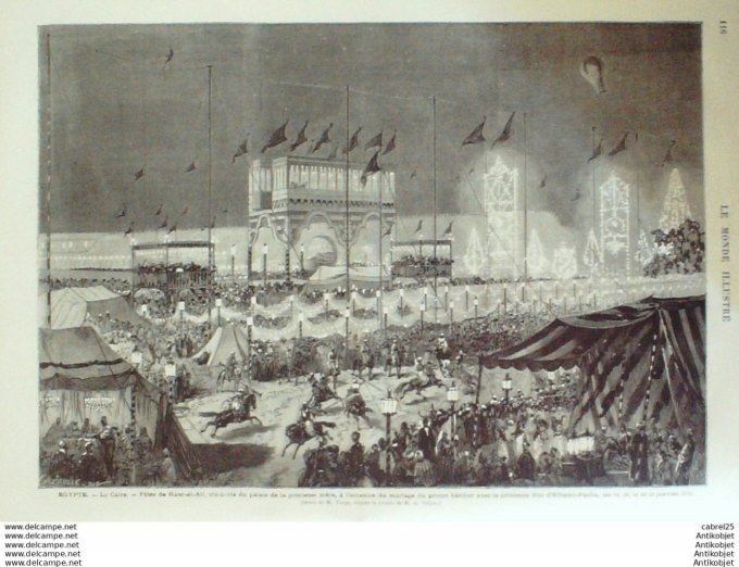Le Monde illustré 1873 n°828 Egypte Caire Kasr El Ali Elhami Pacha Viet Nam Le Bourayne Aix (13)