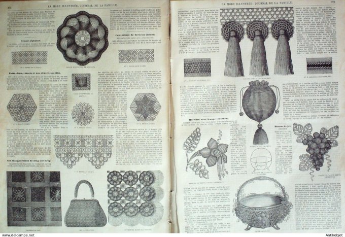 La Mode illustrée journal + gravure associée 1868 # 47