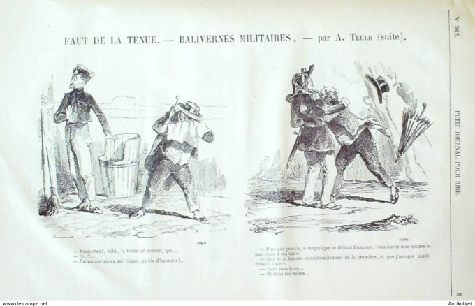 Petit journal pour Rire 1864 # 562 Faut de la tenue militaires Teulb