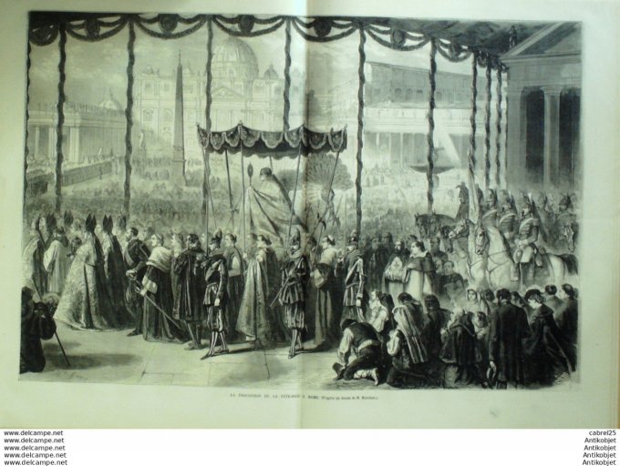 Le Monde illustré 1861 n°216 Usa Fort Pickens Rome Fête Dieu Hong Kong Wampou Changhai