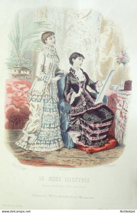 Gravure Mode illustree 1881 # 32 (Old Fashion plate)