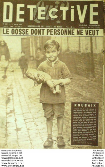 Détective 1957 # 551 Roubaix Fontenay-le-Comte Boulogne Marseille