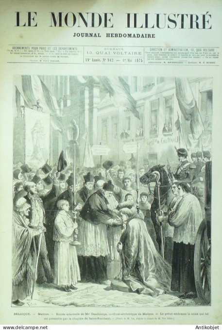 Le Monde illustré 1874 n°942 Belgique Malines Italie Venise catastrophe du Zenith