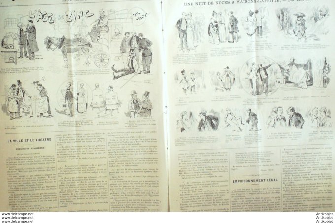 Le Journal Amusant 1890 # 1785 Cleopatre drame Victorien Sardou & Emile Moreau L'age du Zinc par Leo