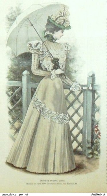 La Mode illustrée journal 1897 n° 27 Robe en Batiste Linon