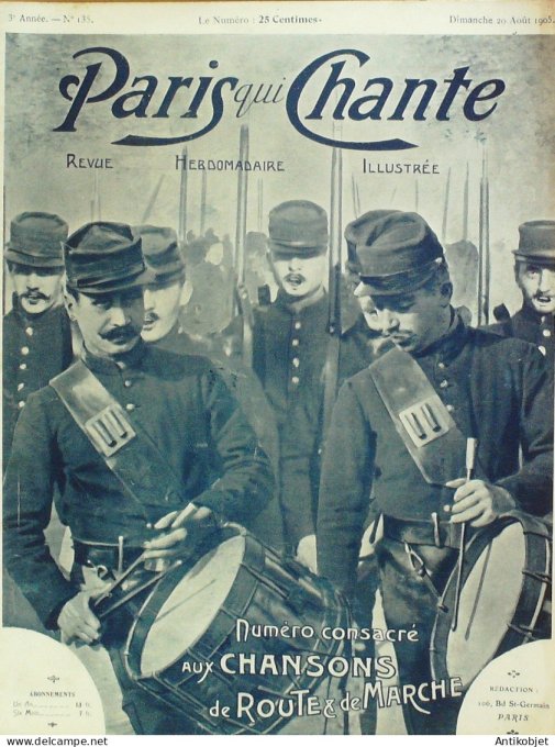 Paris qui chante 1905 n°135 Godillots Fantassins l'enfant du bataillon