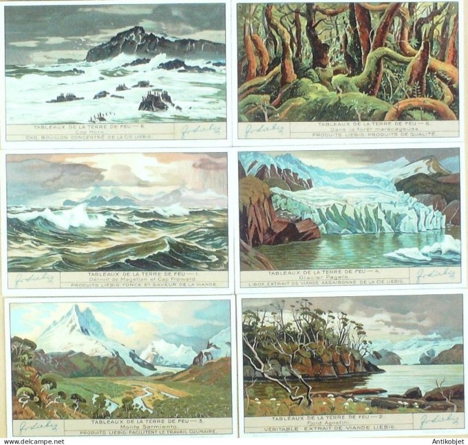 Chromo Liebig Sang 1324 Tableaux de la terre de feu (1935)