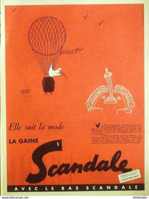 Publicité Lingerie Scandale signée Blonde 1949
