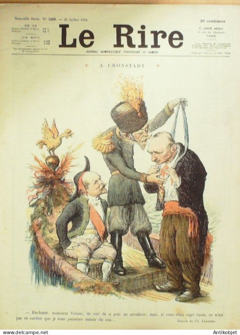 Le Rire 1914-07-25 # 599 Journal humoristique Ed.Originale Cronstadt M.Viviani