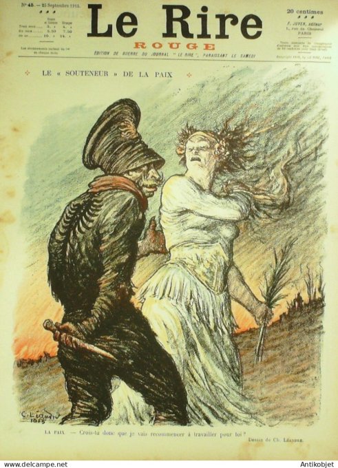 Le Rire Rouge 1915-09-25 #  45 Journal humoristique Ed.Originale Avions invisibles