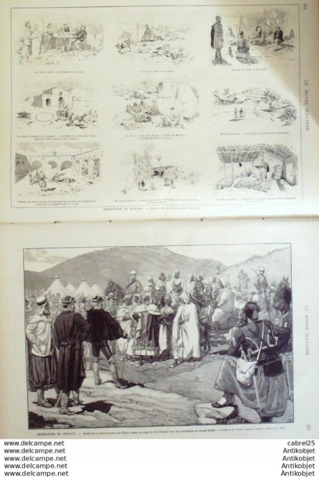 Le Monde illustré 1881 n°1261 Tunisie Oued Melida Kroumirs Sidi Youssef Mont Hallou Autriche Vienne 