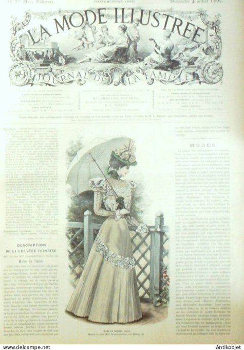 La Mode illustrée journal 1897 n° 27 Robe en Batiste Linon