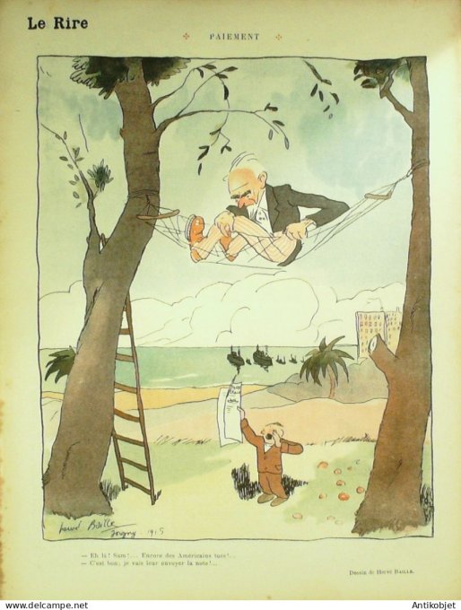 Le Rire Rouge 1915-09-25 #  45 Journal humoristique Ed.Originale Avions invisibles